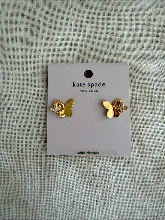 kate spade Jewelry - kate spade Gold Butterfly Stud Earrings CZ Accent NWT
